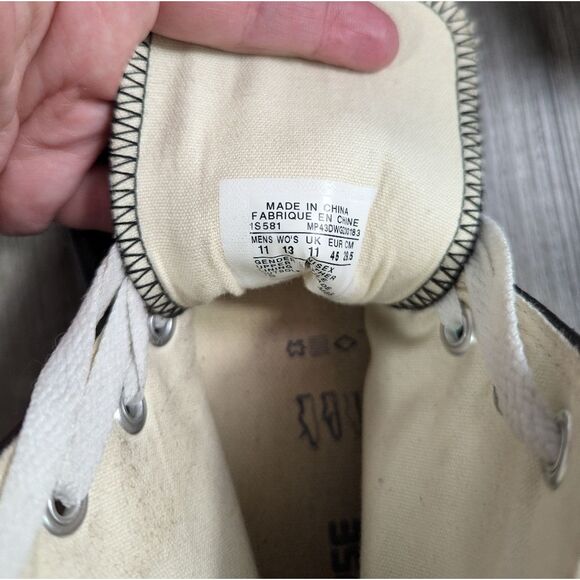 Converse All Star black leather hi-top sneakers skater shoes mens 11 women 13 - Picture 8 of 10